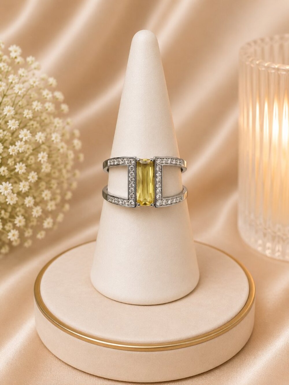 Bomb Party RARE UNICORN RG24730 Genuine Citrine on Rhodium $168 MSRP Size 9